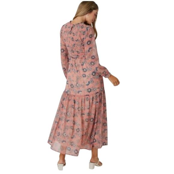 Patrons of Peace Floral Long Sleeve Smocked Maxi Dress XS - Picture 3 of 12